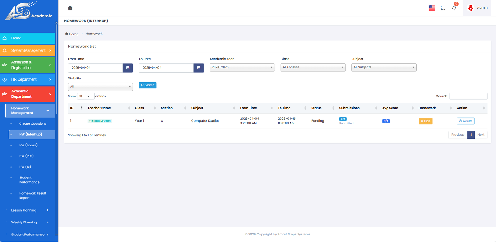 Homework Config